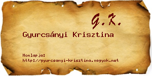 Gyurcsányi Krisztina névjegykártya