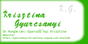 krisztina gyurcsanyi business card